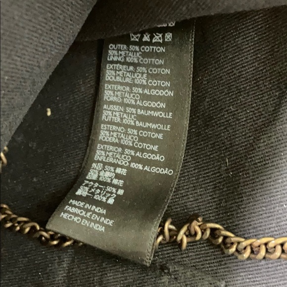 Ecoté Bronze Metal and Black Chevron Embellished Chain Clutch - Picture 6 of 10